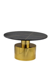 Orsina Coffee Table With Black Marble Top, Gold Finish Lounge Table, Spacious Decorative Table, Modern Accent Table - thumbnail 4