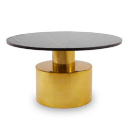 Orsina Coffee Table With Black Marble Top, Gold Finish Lounge Table, Spacious Decorative Table, Modern Accent Table - thumbnail 6