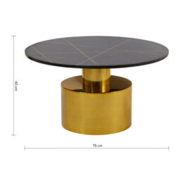 Orsina Coffee Table With Black Marble Top, Gold Finish Lounge Table, Spacious Decorative Table, Modern Accent Table