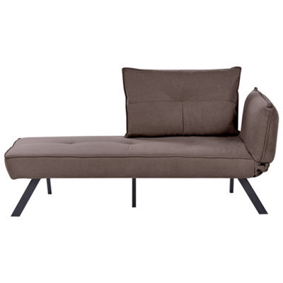 Beliani Right-Hand Chaise Longue Rocamadour Fabric Brown - image 1
