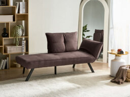 Beliani Right-Hand Chaise Longue Rocamadour Fabric Brown - thumbnail 2