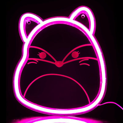 Fizz Creations Squishmallows Fifi The Fox Usb Neon Wall Light Pink Led - image 1