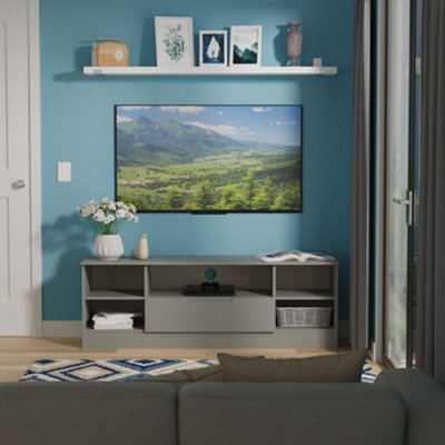 Messina Matt Dusk Grey Tv Stand With 2 Shelves & 1 Drawers, (H)49.5Cm X (W)144.2Cm X (D)40Cm - image 1