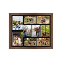 AK Frames 20X16 Walnut Classic Multi Photo Frame With Black Mount - Holds 9 Apertures (2X) 7X5, (7X) 6X4 Photos - thumbnail 1