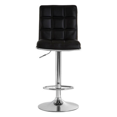 Orsina Black Faux Leather Bar Chair, Backrest Breakfast Bar Chair, Footrest Living Bar Chair Kitchen - image 1