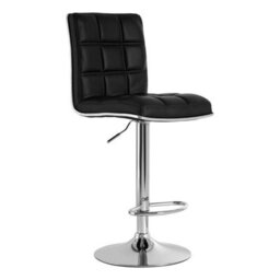 Orsina Black Faux Leather Bar Chair, Backrest Breakfast Bar Chair, Footrest Living Bar Chair Kitchen - thumbnail 2