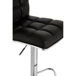 Orsina Black Faux Leather Bar Chair, Backrest Breakfast Bar Chair, Footrest Living Bar Chair Kitchen - thumbnail 6