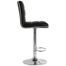Orsina Black Faux Leather Bar Chair, Backrest Breakfast Bar Chair, Footrest Living Bar Chair Kitchen - thumbnail 3