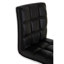 Orsina Black Faux Leather Bar Chair, Backrest Breakfast Bar Chair, Footrest Living Bar Chair Kitchen - thumbnail 5