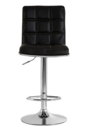 Orsina Black Faux Leather Bar Chair, Backrest Breakfast Bar Chair, Footrest Living Bar Chair Kitchen - thumbnail 7