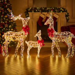 Marco Paul 3Pc Luxury Reindeer Family Christmas Decoration - thumbnail 1