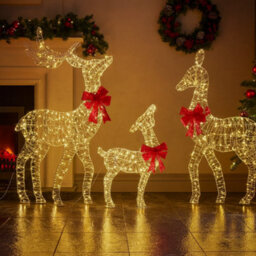 Marco Paul 3Pc Luxury Reindeer Family Christmas Decoration - thumbnail 7