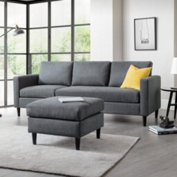 Oakham Marshall 2 Seater Sofa In Black Faux Leather - thumbnail 4