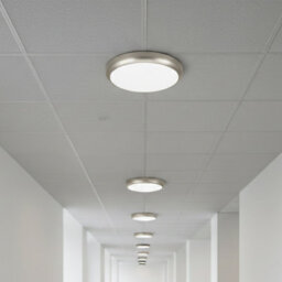 HARLED Halo Bulkhead Satin Nickel Standard Ceiling Light/wall Light Ip65 Switchable Wattage 12W-15W-18W - thumbnail 2