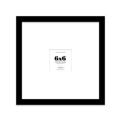 "6X6"" Black Picture Frame - 6X6"" Square Frame With 2X2"" Mount For 6X6""/2X2"" Pictures Art Deco Style Room Decor, 1 Pack" - image 1