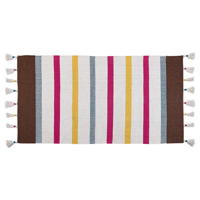 Beliani Rug Hisarli Multicolour 80 X 150 Cm Cotton - image 1