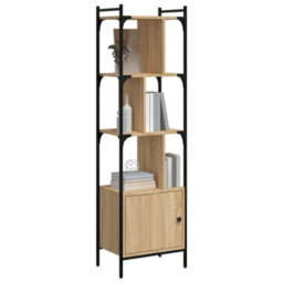 Berkfield Bookcase With Door Sonoma Oak 44.5X30X154.5 Cm Engineered Wood - thumbnail 3