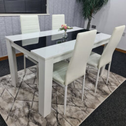 Kitchen Dining Set For 4 Wooden Dining Table And 4 White Chairs Dining Set For 4 Kosy Koala - thumbnail 5