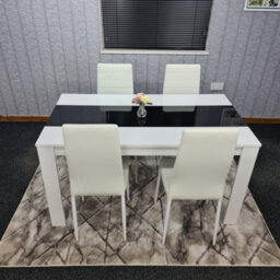 Kitchen Dining Set For 4 Wooden Dining Table And 4 White Chairs Dining Set For 4 Kosy Koala - thumbnail 2