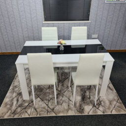 Kitchen Dining Set For 4 Wooden Dining Table And 4 White Chairs Dining Set For 4 Kosy Koala - thumbnail 7