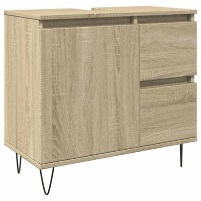 Berkfield Industrial Bathroom Cabinet Sonoma Oak 65X33X60 Cm Engineered Wood