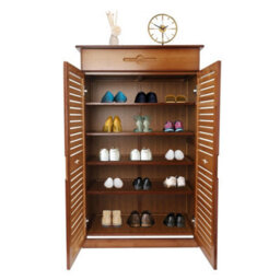 5 Tier Bamboo Shoe Rack Storage Shelf Unit Cabinet Entryway - thumbnail 4