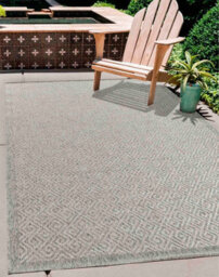 Modern Harper Greek Key Design Outdoor-Indoor Rugs Silver 120X170 Cm