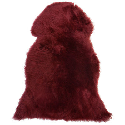 Beliani Sheepskin Rug Uluru Burgundy 65 X 110 Cm - image 1