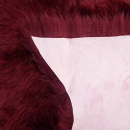 Beliani Sheepskin Rug Uluru Burgundy 65 X 110 Cm - thumbnail 5
