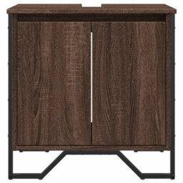 Berkfield Bathroom Sink Cabinet Brown Oak 60X35X60 Cm Engineered Wood - thumbnail 4