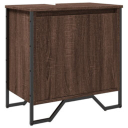 Berkfield Bathroom Sink Cabinet Brown Oak 60X35X60 Cm Engineered Wood - thumbnail 2