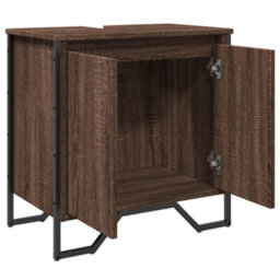 Berkfield Bathroom Sink Cabinet Brown Oak 60X35X60 Cm Engineered Wood - thumbnail 8