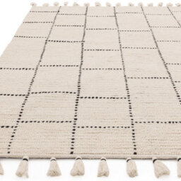 Cream Kilim , Modern , Wool Easy To Clean Geometric Rug For Living Room, Bedroom - 120Cm X 170Cm - thumbnail 3
