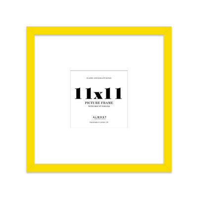 "11X11"" Yellow Picture Frame - 11X11"" Square Frame With 8X8"" Mount For 11X11""/8X8"" Pictures Vintage Style Photo Display, 1 Pack" - image 1