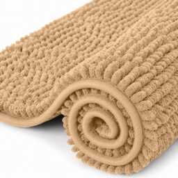Aspire Homeware Quick Dry Chenille Bathmat Soft Water Absorbent Shower Mat Non-Slip Floor Mat, Beige (L)60Cm X (W)40Cm - thumbnail 7