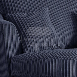 Furnishings For Less UK Luxor Jumbo Cord Navy Blue Fabric Single Seater 360 Degree Swivel Chair Sofa Accessory - thumbnail 3