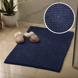 Allure Bath Fashions Chenille Bobble Bath Mat Non Slip 60 X 90Cm - Navy Blue - thumbnail 2