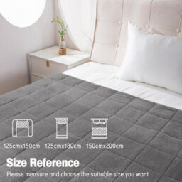 Vivo Dark Grey Teddy Fleece Weighted Blanket Quilted Sherpa Throw Deep Sleep Therapy Relax - 125 X 150Cm - 4Kg - thumbnail 7