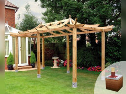 Edecks Dragon Wooden Garden Pergola Extended (W 4800 X D 2700mm) With Bolt Down Anchors (2.1M) - thumbnail 2