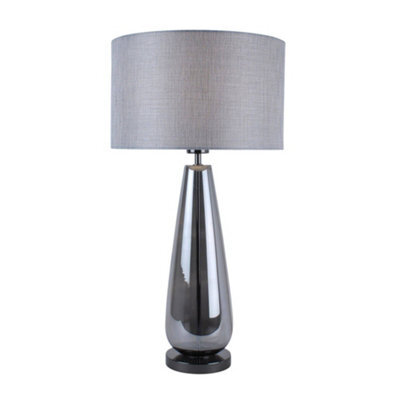 Pagazzi Lighting Pagazzi Tulisa Tall Smoked Glass 63Cm Table Lamp - image 1