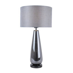 Pagazzi Lighting Pagazzi Tulisa Tall Smoked Glass 63Cm Table Lamp - thumbnail 1