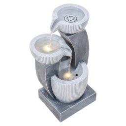 Living And Home 3-Tier Solar-Powered Water Fountain With Modern Linear Design Outdoor Gardening Decor 46Cm(H) - thumbnail 3