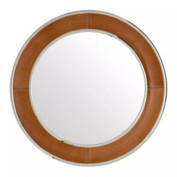 Orsina Churchill Tan Genuine Leather Wall Mirror
