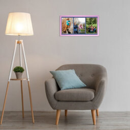 AK Frames 16X8 White Sleek Multi Photo Frame With Blue Mount - Holds 3 Apertures (3X) 7X5 Photos - thumbnail 3