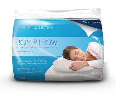 "Sleepworks Box Shape Orthopaedic Support Hollowfibre Pillow Side Sleeper, 230Tc Cotton, 40Cm X 60Cm (16"" X 32"")"