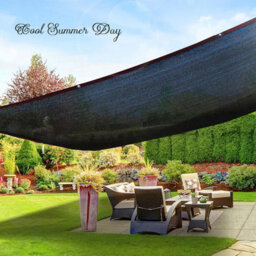 Brown 2X8M Rectangular Shade Sail 85% Uv Protection Perforated - thumbnail 3