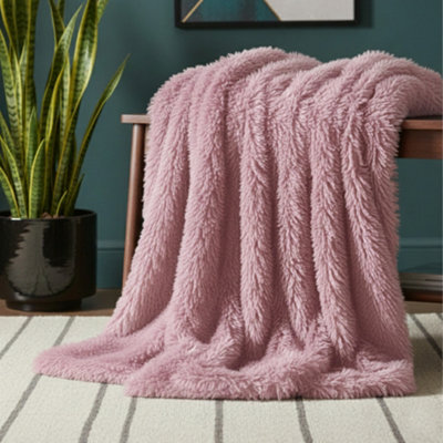 Cuddly Extra Fluffy Throw Ultra Soft Plush Blanket For Sofa Bed Home Decor Pink 150X200Cm - image 1