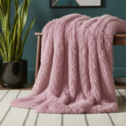 Cuddly Extra Fluffy Throw Ultra Soft Plush Blanket For Sofa Bed Home Decor Pink 150X200Cm
