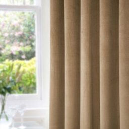 "Homescapes Thermal 100% Blackout Beige Velvet Curtains, 168 X 183 Cm (66"" X 72"")" - thumbnail 2