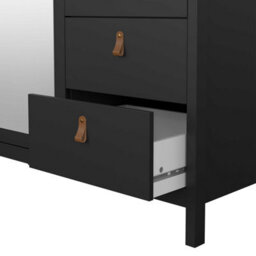 Wyld Haus Wildberry Matt Black 3-Door Wardrobe With Mirror And 2 Drawers, Metal Handles - thumbnail 8